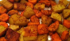 Roasted carrots and potatoes with Moroccan spices final