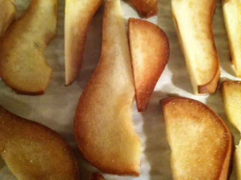 close up of roasted pears