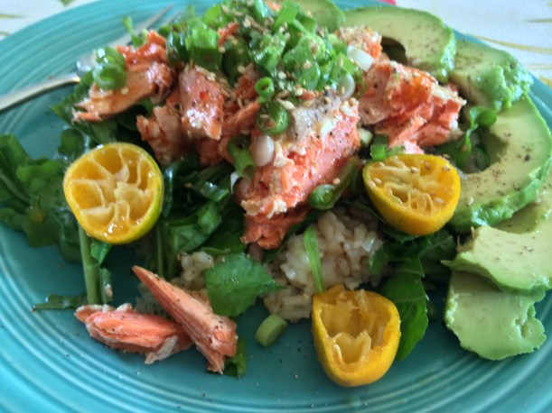 Salmon with Brown Rice and Asian Flavors