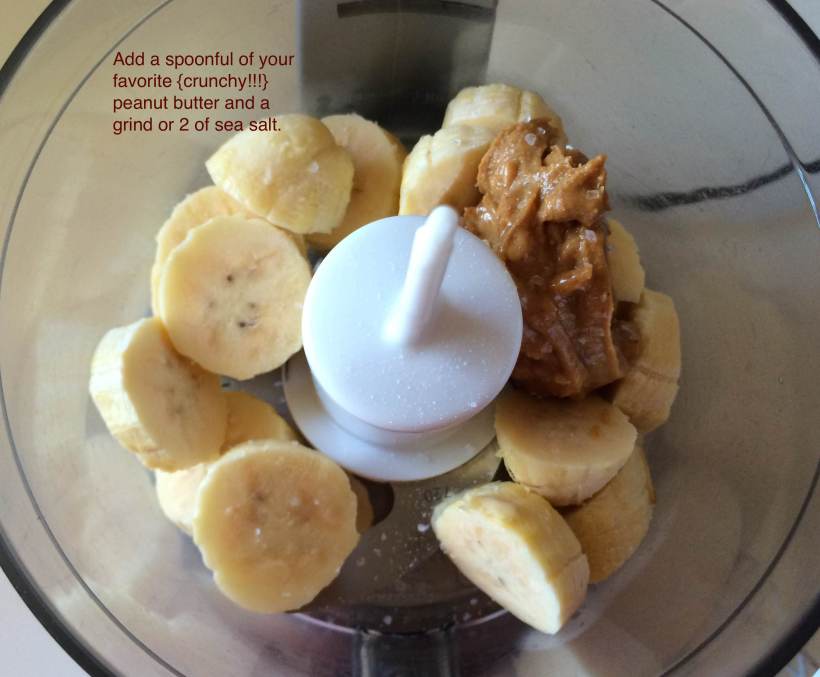 sliced bananas, pb and salt