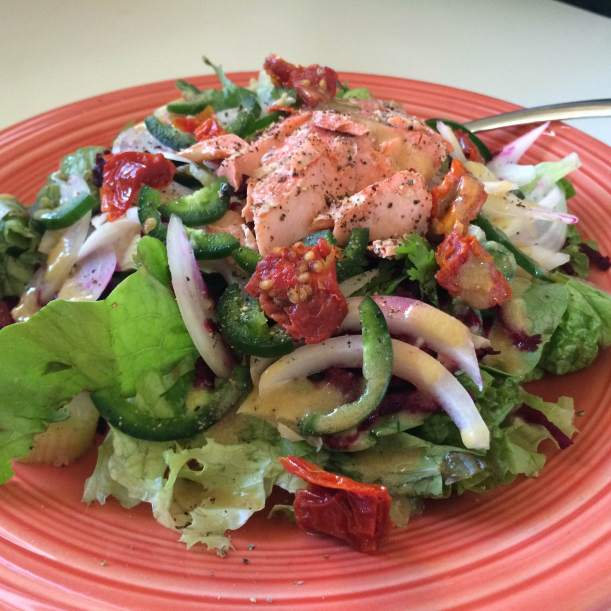 Plate salad with salmon 2