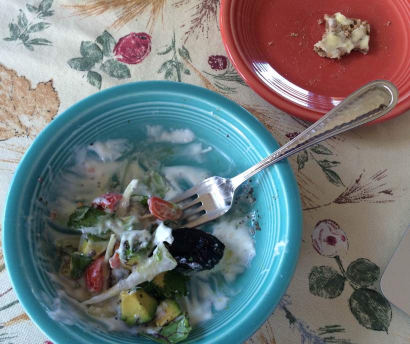 Bottom of bowl yogurt breakfast salad